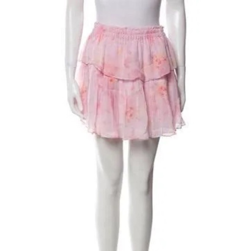 LOVE SHACK FANCY Ruffle Mini Skirt in Summer Morning